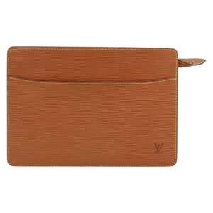 Louis Vuitton Epi Pochette Homme Clutch Bag Brown Zipangu Gold